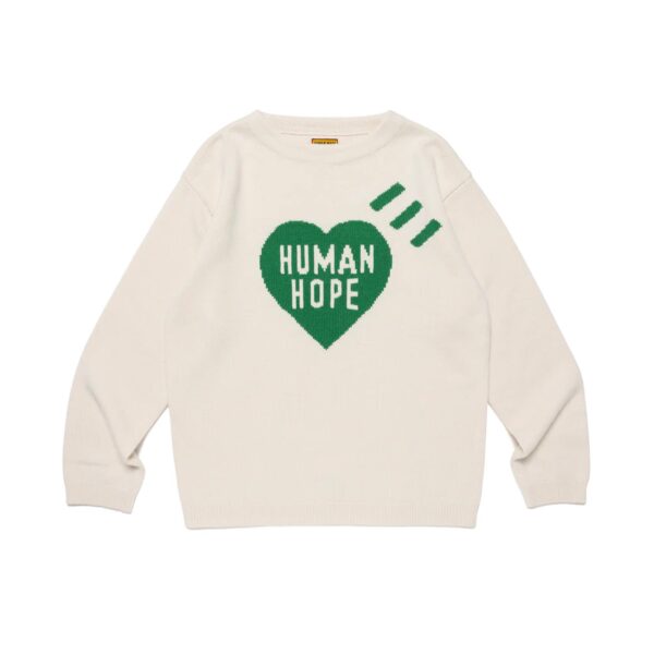 HUMAN HOPE HEART KNIT SWEATER